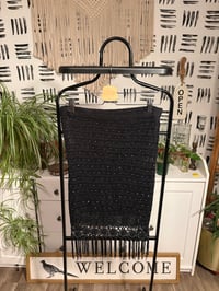 Image 1 of Boho black fringe beaded skirt 