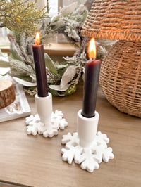 Image 1 of SALE! Set of Snowflake Candle Holders