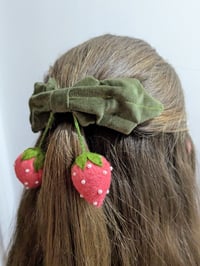 Image 4 of Velvet Strawberry Hair Clip