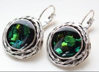 Image 1 of Dead Good Elytra Beetlewing earrings  silver plated brass