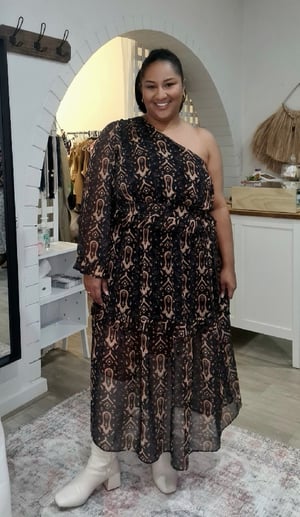 Image of Golden Night Paisley Print Celestial Love Maxi Dress. By Three of Something.