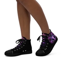 Image 4 of Goth Inspired Baphomet/Pentagram Purple Goat Women’s High Top Canvas Shoes