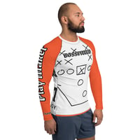 Image 1 of Orange Black and White Men's Play Maker Compression Shirt