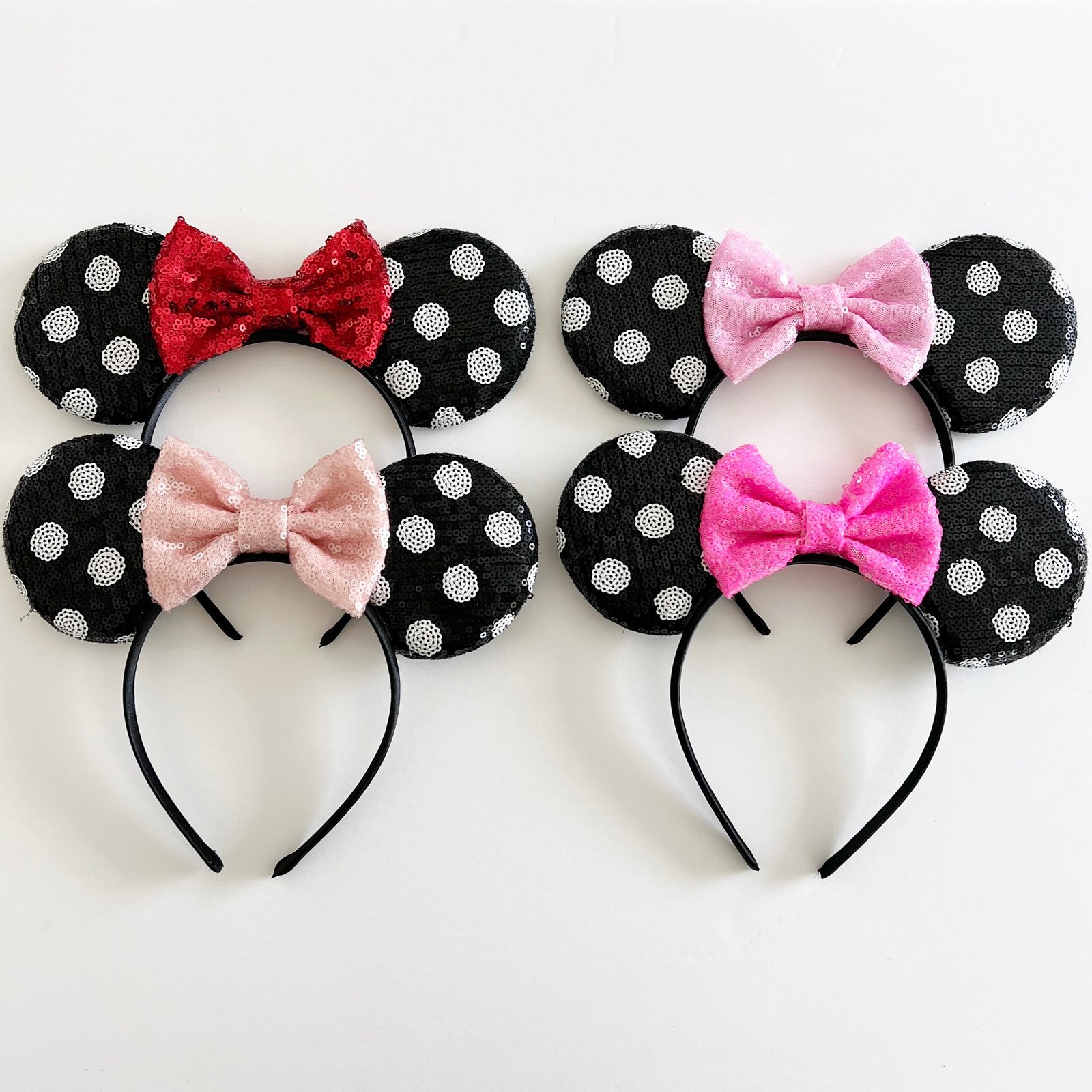 the daydream republic — Polka Dot Sequin Mouse Ears with Sequin Bow