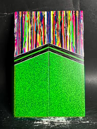 Image 3 of @Kaoticartworks Resin & Green Grip-Tec GLOW Segmented Knife Scales
