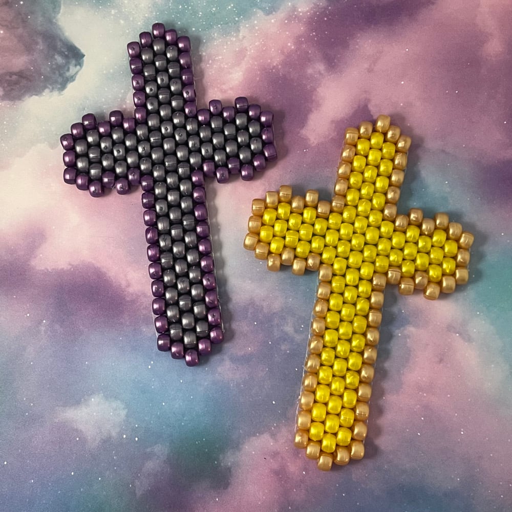Image of Cross Beaded Kandi Tapestry