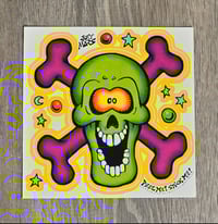 Image 1 of 1994 Vintage Deadstock Screaming Skull Sticker