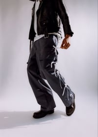 Image 4 of tied up cargo pant-charcoal