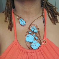 Image 2 of Turquoise & Dyed Howlite Boho Set