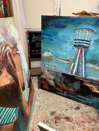 Image 10 of Painting / maleri / "Charlottenlund – Malerdrømme og tankestreger – Bellevue" / 120x150 cm