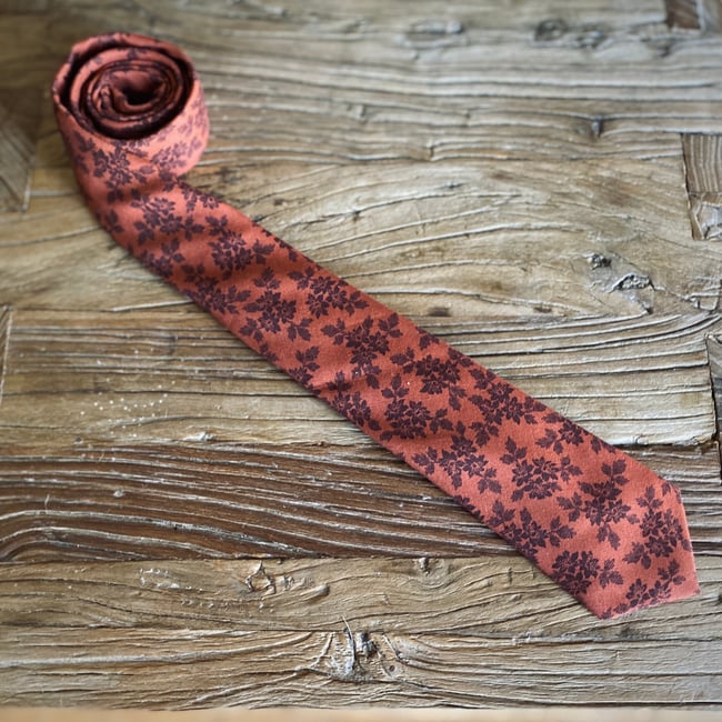 Burgundy Floral Necktie 