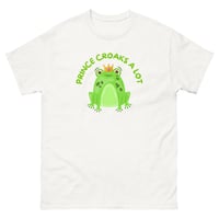 Image 4 of Unisex classic tee, Prince Croaks a Lot T-Shirt | Funny Frog Pun Graphic Tee
