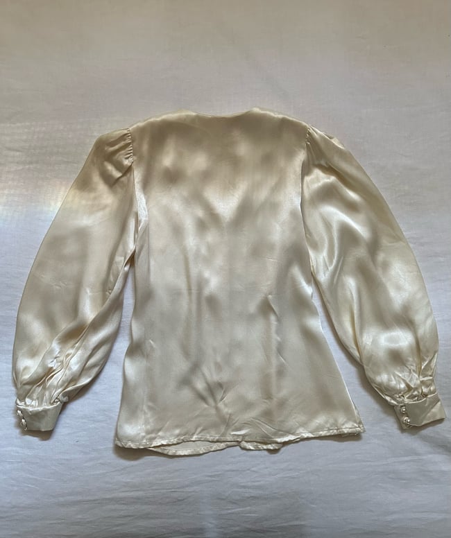 70s Gunne Sax satin poet sleeve blouse