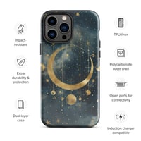 Image 20 of Blue and Gold Celestial Moons Design Tough Case for iPhone®