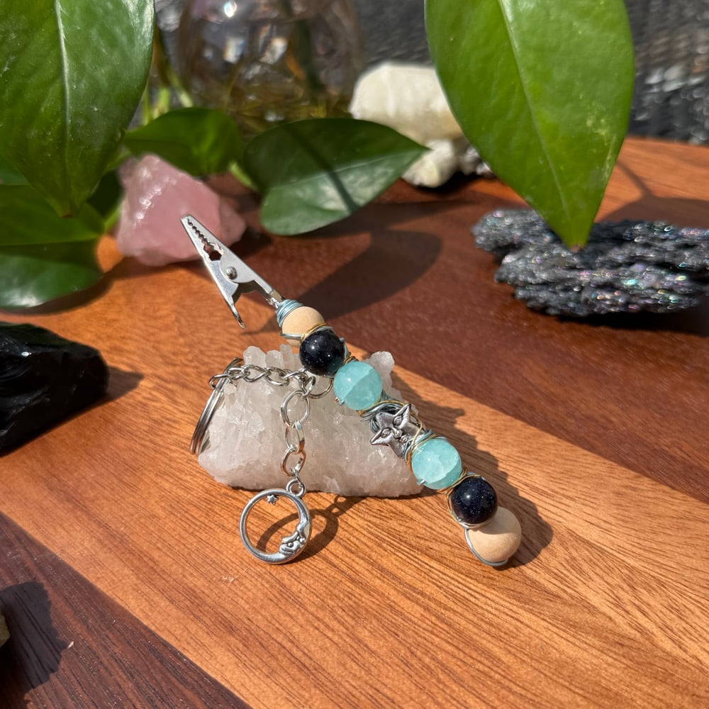 Image of stargazing clip keychain 