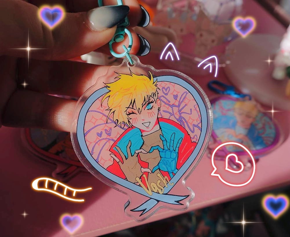 Image of Trigun Stampede heart acrylic charm 