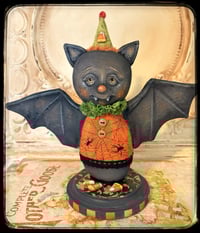 Image 1 of Halloween folk art Bat vampire original doll