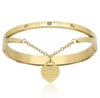 Layered Heart Charm Bangle