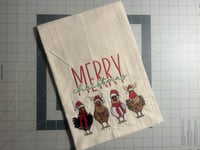 Image 1 of Chicken Christmas Tea Towel