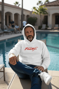 Image 1 of FlossdVip Apparel White / Red Hoodie 
