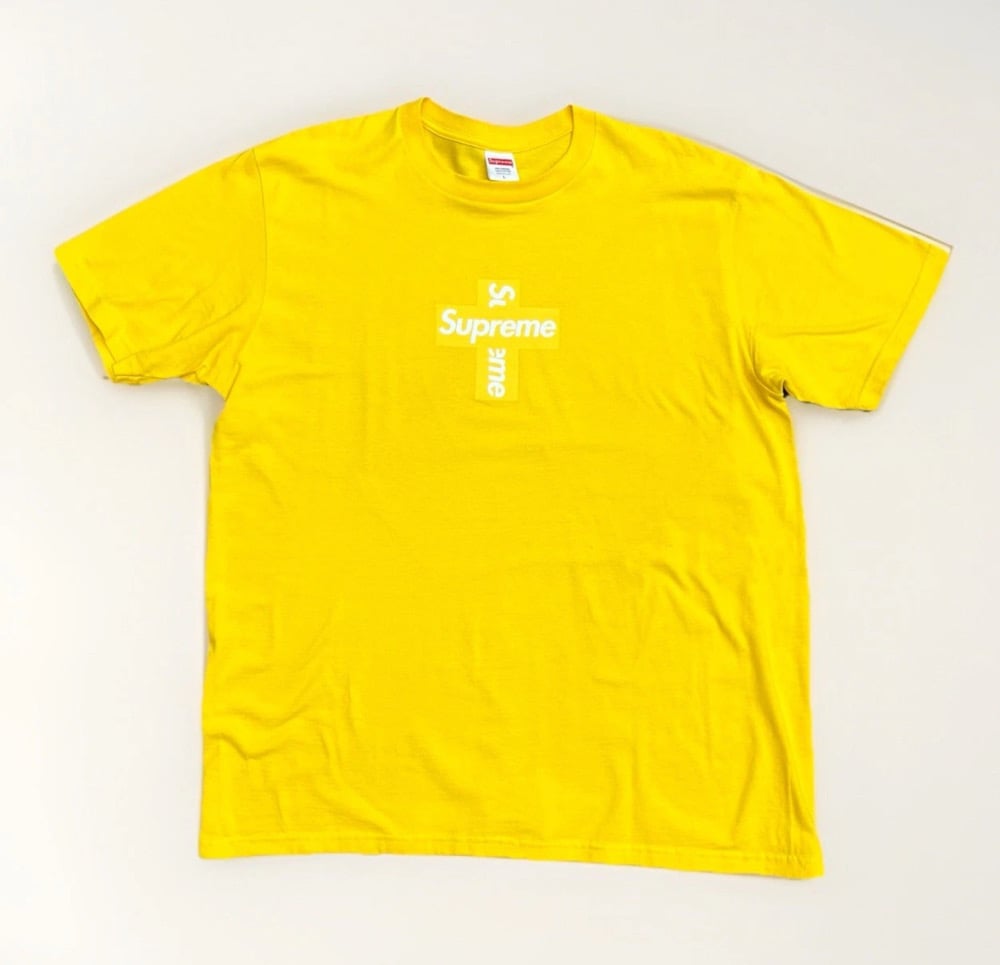 Supreme Cross Box Logo Sz L (YELLOW) | Casa Vintage