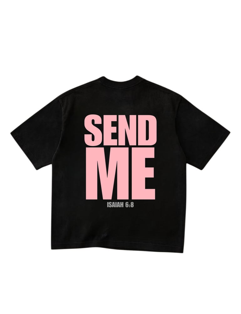 Image of Send me tee(black/pink)