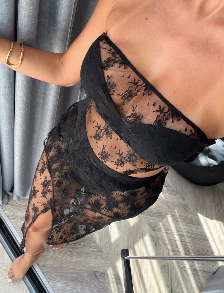 Image of Black Lace Layered Maxi Co-Ord