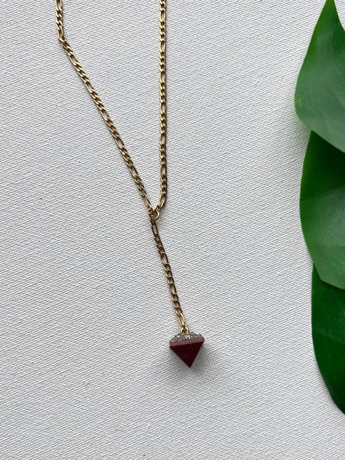 Image of GENESIS II • Crystal Drop Necklace | Red Jasper