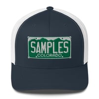 Image 1 of License Plate /Embroidered /Trucker Cap-9 COLORS AVAILABLE