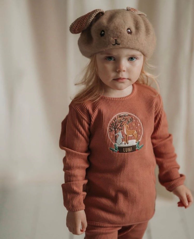 Image of Catching Snowflakes - Dusty Pink Ribbed Lounge Set