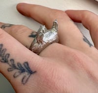 Image 1 of Pewter Devil Horn ring size O
