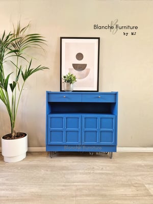 Image of Squares Slim Sideboard in Lake Blue