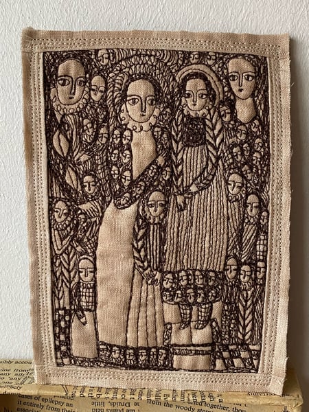 Image of Untitled - larger embroidery artwork in sepia