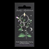 Deadly nightshade keyring with black obsidian