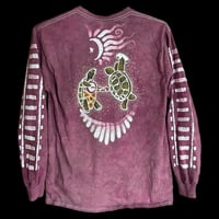 Image 1 of large Unisex terrapin Long Sleeve maroon
