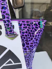 Image 4 of Crass leopard print oversized punk tote bag