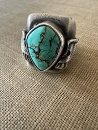 Image 4 of Mercury Qingu Turquoise Ring size 9.5