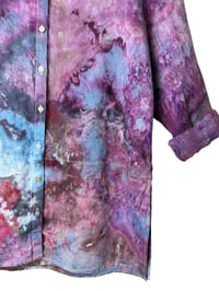 Image 5 of ♻️ UPCYCLED L 100% Linen Tunic in Warm Earthy Ice Dye