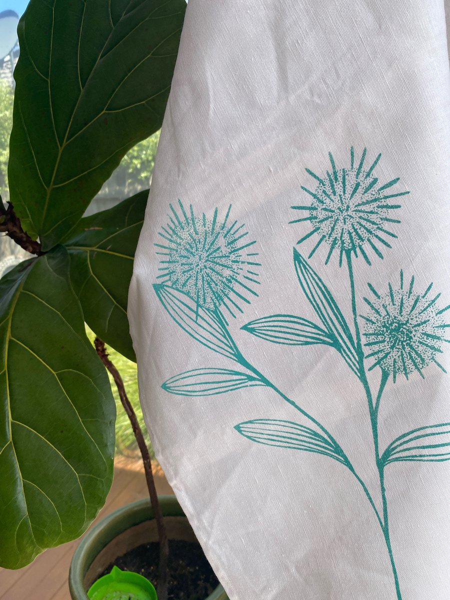 Image of Hand printed tea towel 