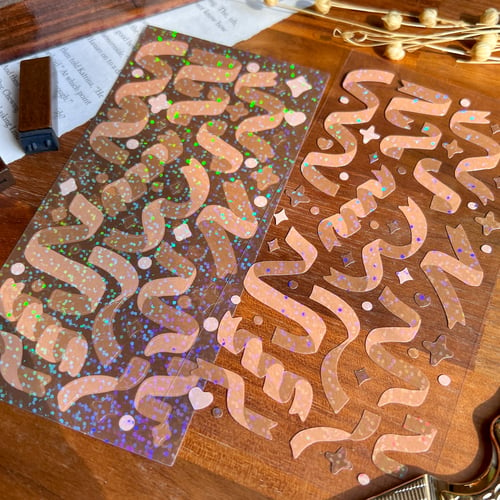 Image of 'Brown Ribbons' Sticker Sheets