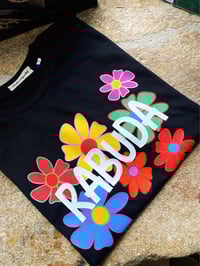 Image 1 of RABUDA FLORES negra. Varias tallas. Corte unisex.
