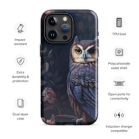 Image 1 of Gothic Rococo Dark Flowers and Owl Tough Case for iPhone®