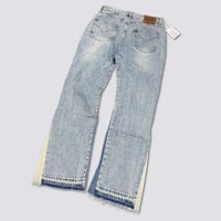 Image 3 of Denim Bell-bottoms Washed And Worn Patchwork Jeans