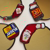 Image 1 of Stained/Fused glass condiment mirrors