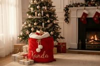 Image 1 of Personalized Red Pet Santa Sack Stocking