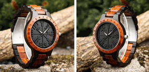 Image of Emporizen Vegvisir Wooden Watch Ancient Norse