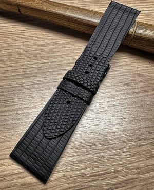 Image of Rubberised Black Lizard Watch Strap