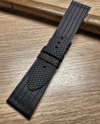 Image 3 of Rubberised Black Lizard Watch Strap