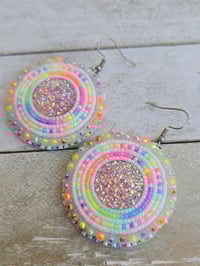 Image 2 of AB White Neon Rainbow earrings 
