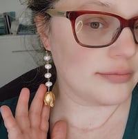 Image 3 of Pearl + Tulip Earrings 